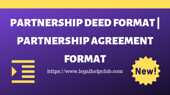 Partnership deed Format PDF and Docs Download